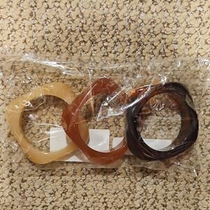 Set of Three Tortoiseshell Acrylic Bangles